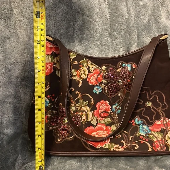 New Bueno purse, handbag. Brown with floral front - Picture 11 of 11